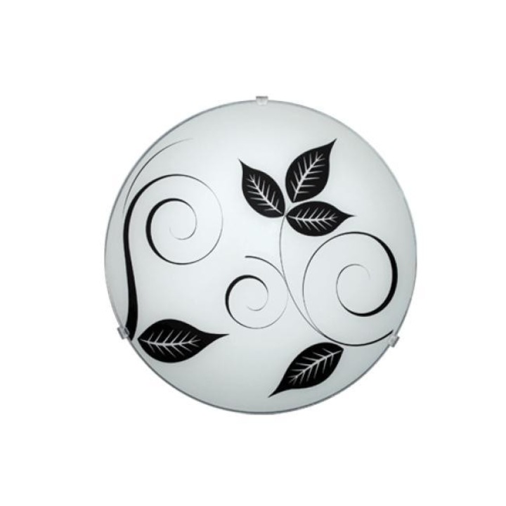 Плафониера Lightstyle Флора, ф300, 1хЕ27, Черен/Бял