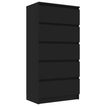 Comoda cu 5 sertare, vidaXL, PAL, 60 x 35 x 121 cm, Negru Comoda cu 5 sertare, vidaXL, PAL, 60 x 35 x 121 cm, Negru