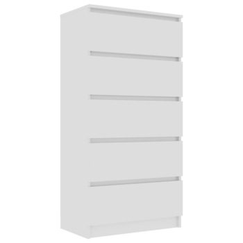 Comoda cu 5 sertare, vidaXL, PAL extralucios, 60 x 35 x 121 cm, Alb Comoda cu 5 sertare, vidaXL, PAL extralucios, 60 x 35 x 121 cm, Alb