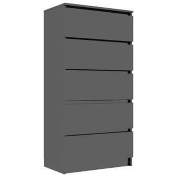 Comoda cu 5 sertare, vidaXL, PAL extralucios, 60 x 35 x 121 cm, Negru Comoda cu 5 sertare, vidaXL, PAL extralucios, 60 x 35 x 121 cm, Negru