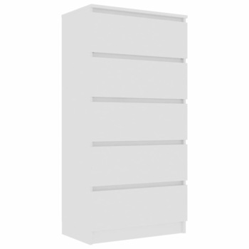 Comoda cu 5 sertare, vidaXL, PAL, 60 x 35 x 121 cm, Alb Comoda cu 5 sertare, vidaXL, PAL, 60 x 35 x 121 cm, Alb