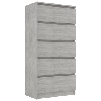 Comoda cu 5 sertare, vidaXL, PAL, 60 x 35 x 121 cm, Gri ciment Comoda cu 5 sertare, vidaXL, PAL, 60 x 35 x 121 cm, Gri ciment