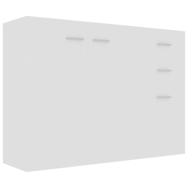vidaXL fehér forgácslap tálalószekrény 3 ajtóval és 2 fiókkal, 105 x 30 x 75 cm