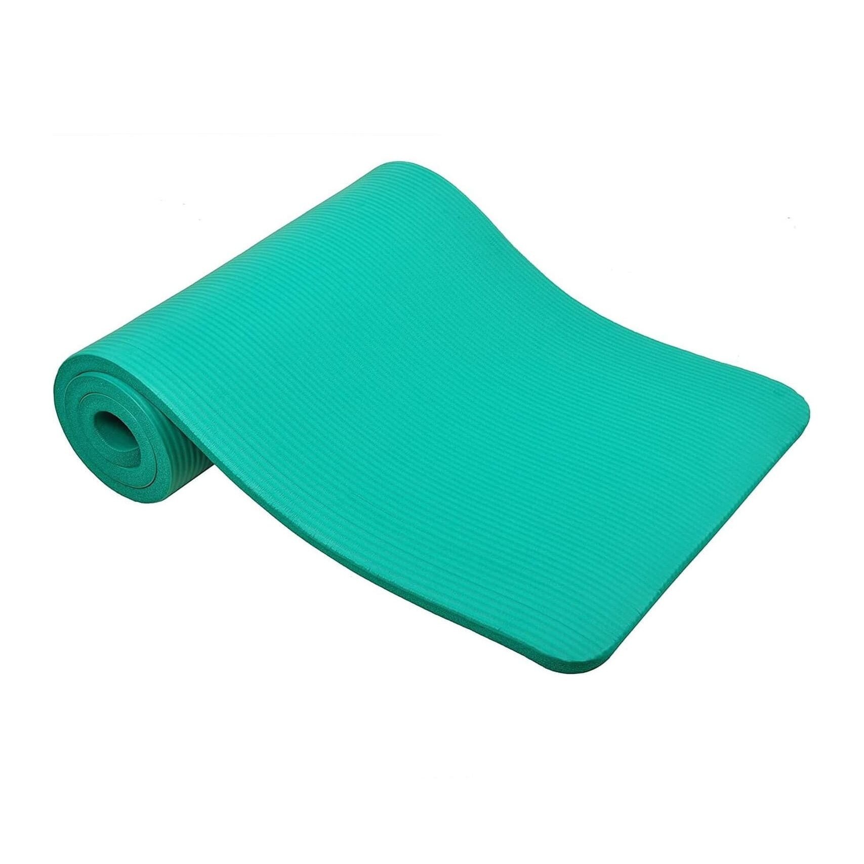 Saltea pentru exercitii yoga TECHFIT EXERCISE MAT, Usoara, Confortabila, Grosime 1 cm, Curea transport, Verde