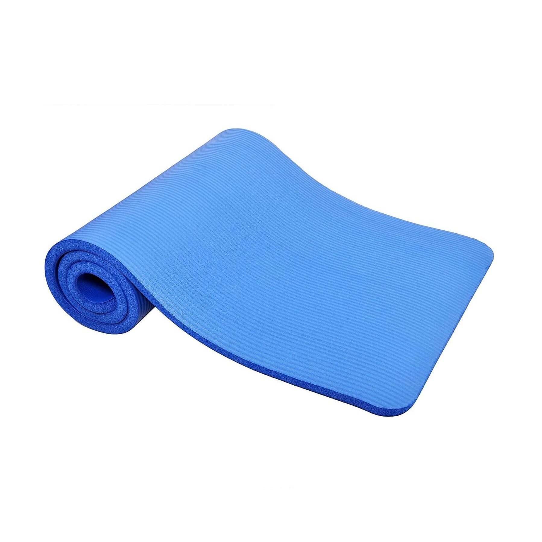 Saltea pentru exercitii yoga/fitness TECHFIT Albastru, Usoara, Confortabila, Grosime 1 cm, Curea transport