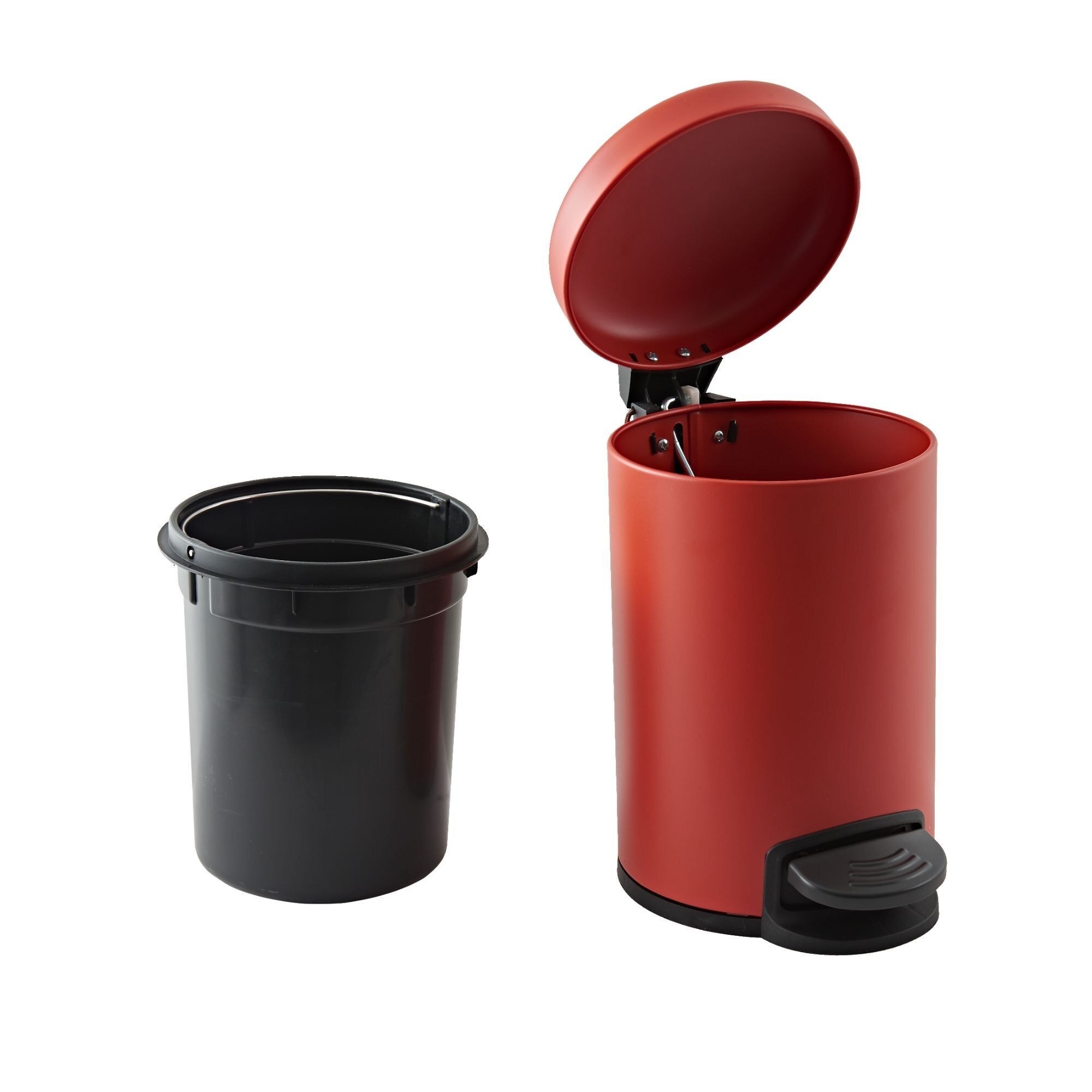 Cos de gunoi Sta,capacitate 5 litri,rosu,rotund-cilindric,din otel