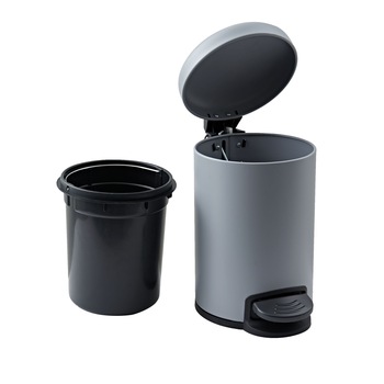 Cos de gunoi Sta,capacitate 3,5 litri,gri,rotund-cilindric,din otel Cos de gunoi Sta,capacitate 3,5 litri,gri,rotund-cilindric,din otel