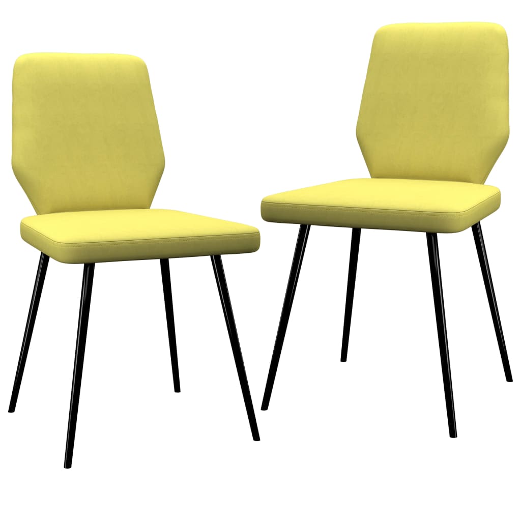 Set de 2 scaune de bucatarie, vidaXL, Textil/Metal/Lemn, 47 x 57 x 86 cm, Verde