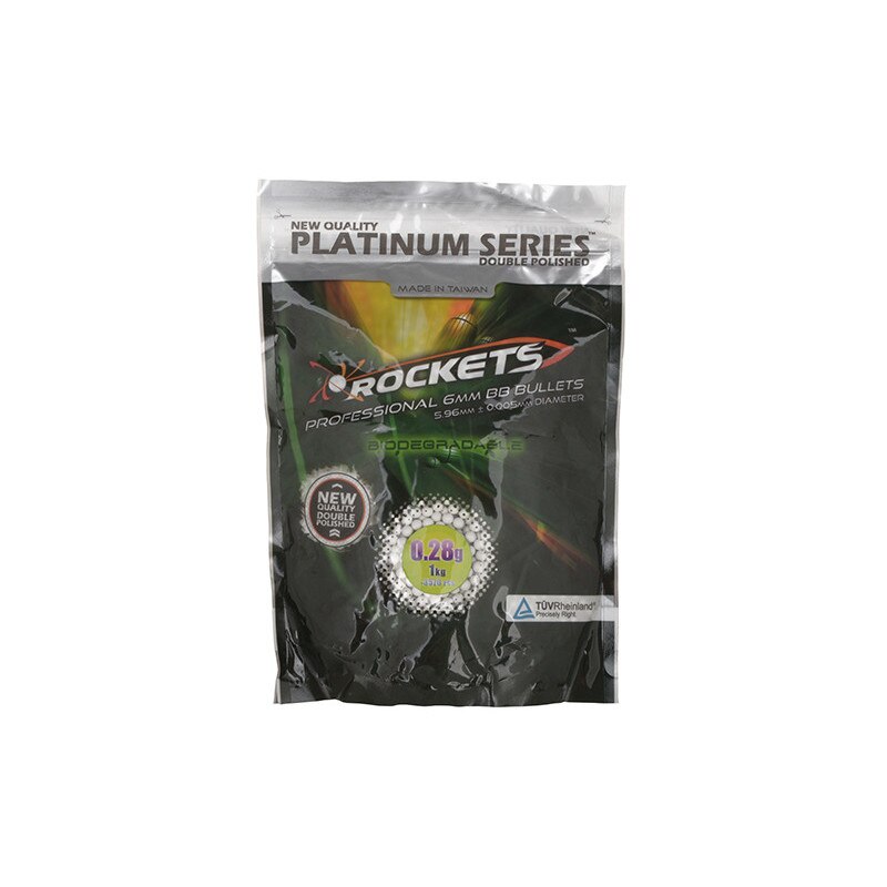 Bile Airsoft Rockets Platinum Series BIO 0.28g 1kg, albe