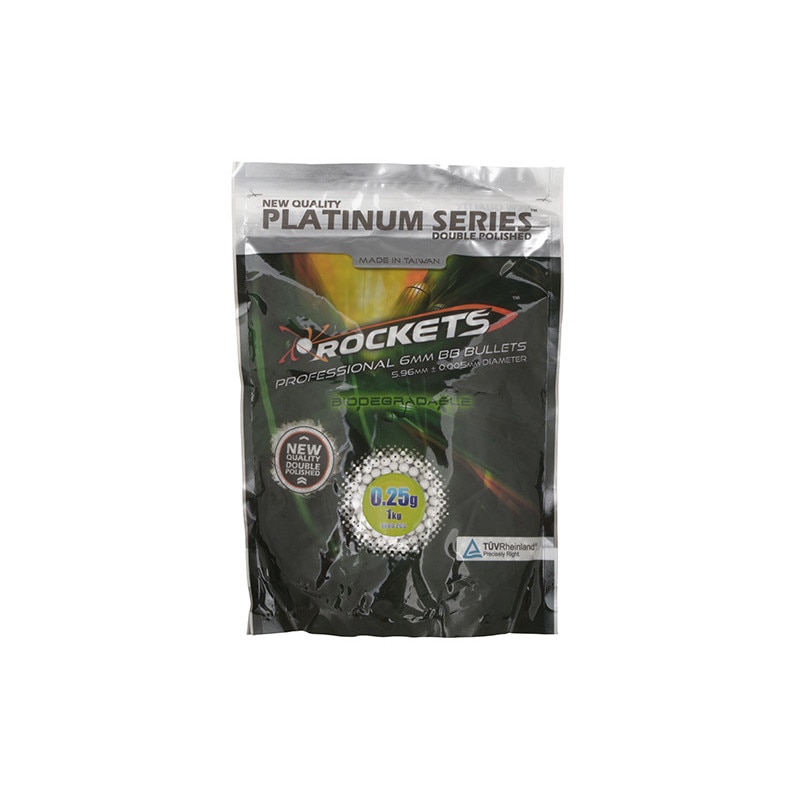 Bile Airsoft Rockets Platinum Series BIO 0.25g 1kg, albe