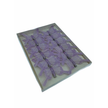Set Atelier 12 cleme cu fluturi decorativi, Lila, 6 cm Set Atelier 12 cleme cu fluturi decorativi, Lila, 6 cm