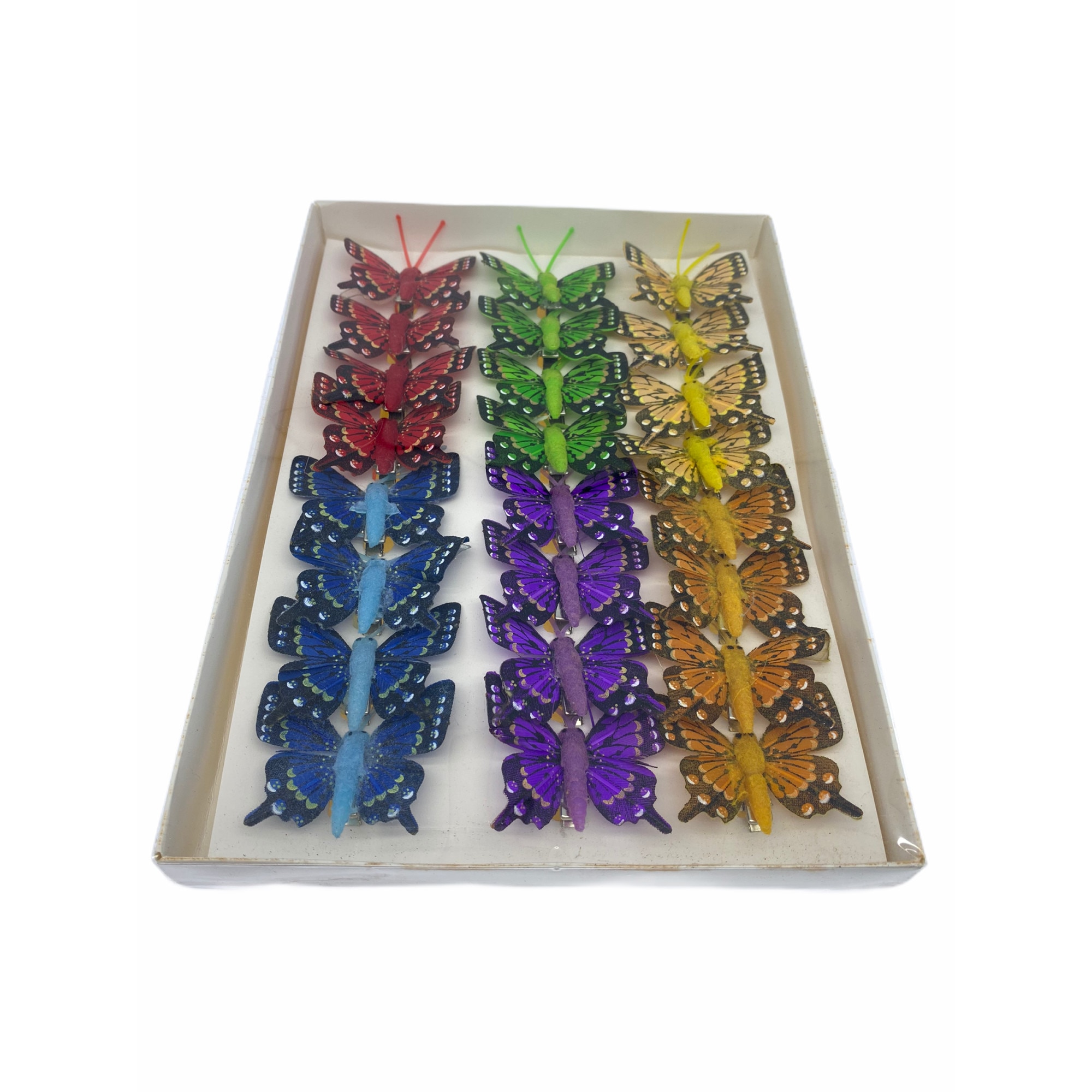 Set Atelier 24 cleme cu fluturi decorative, Multicolor, 4 cm