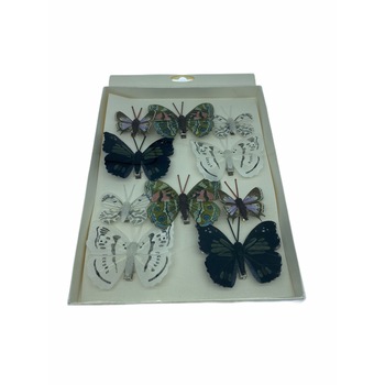 Set Atelier 10 cleme cu fluturi decorative, Mixt Set Atelier 10 cleme cu fluturi decorative, Mixt