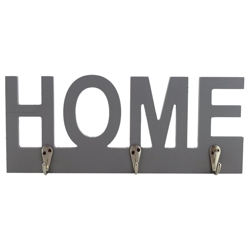 Cadou Haios - Placuta decorativa gri Home - pentru chei, 29 x 11,5 cm, Radar 144209