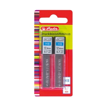 Mine creion mecanic Herlitz,0,7 mm 2 seturi x 12 bucati/blister Mine creion mecanic Herlitz,0,7 mm 2 seturi x 12 bucati/blister