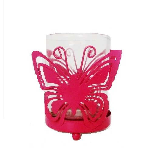 Candela sticla cu fluture