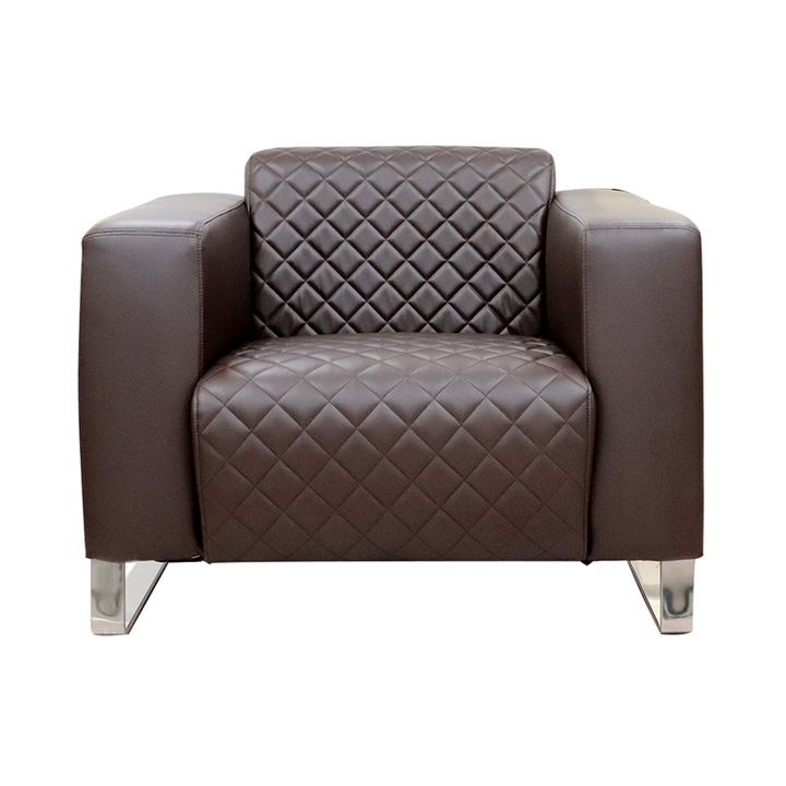 Fotoliu RFG, Piele ecologica, 90x81x69 cm, Maro