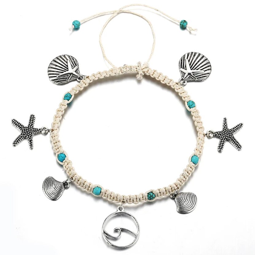 Bratara de picior cu talismane reglabila, Blondi Boutique