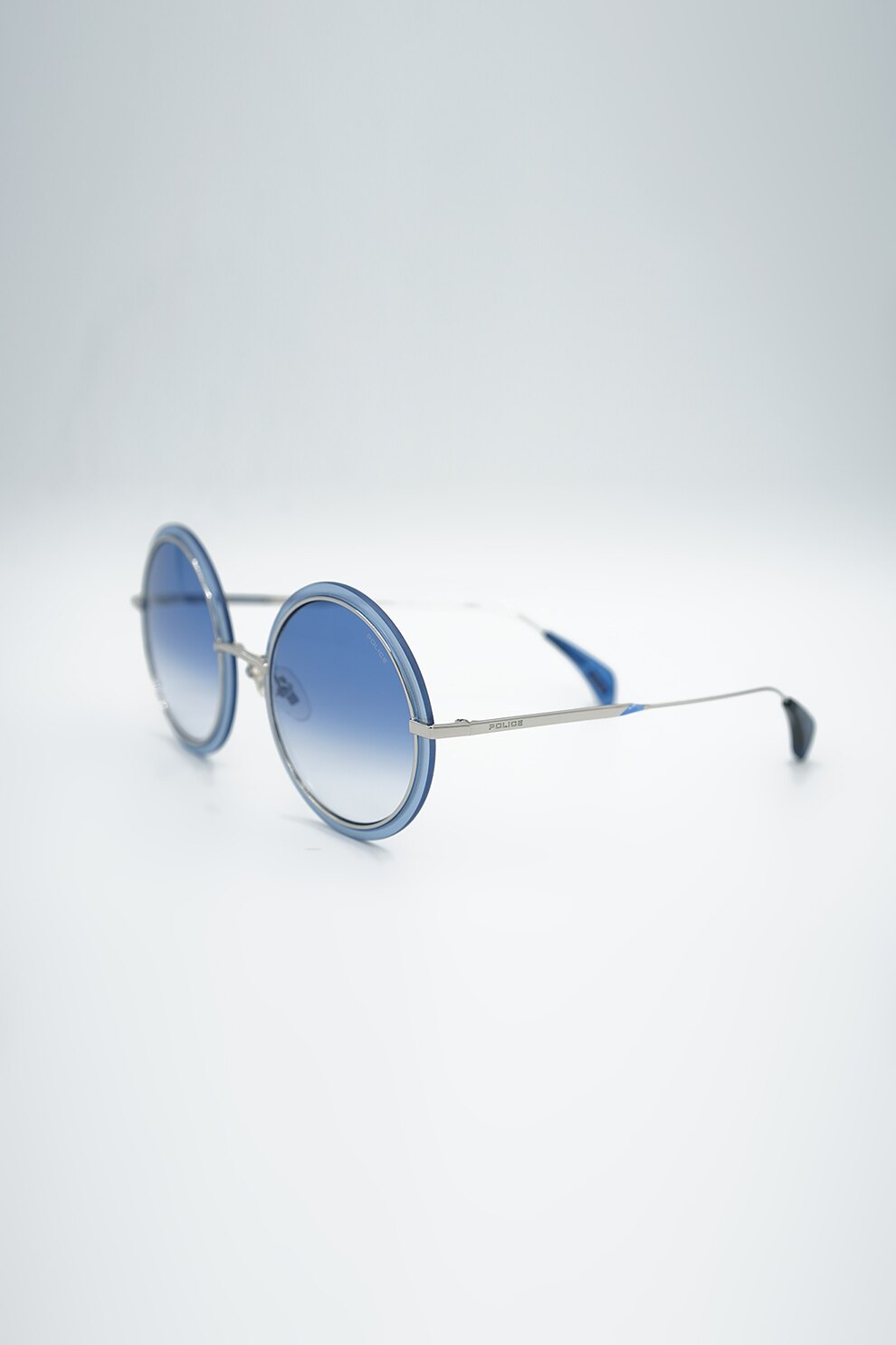 Police, Ochelari de soare rotunzi, Albastru / Argintiu, 53-23-135 Standard