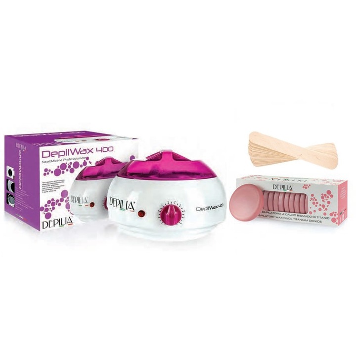 Комплект за кола маска Depilia, Нагревател, Топла кола маска и шпатули, 3 части