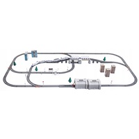 circuit trenulet electric quotisp tgv train xxlquot lungime traseu 9 metri 86 piese 2 locomotive 3 vagoane pod rabatabil tunel efecte luminoase imagen 3_0_
0