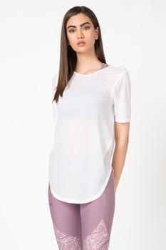 Under Armour, Tricou cu decupaje pe partea din spate, pentru fitness Breathe, Alb Under Armour, Tricou cu decupaje pe partea din spate, pentru fitness Breathe, Alb