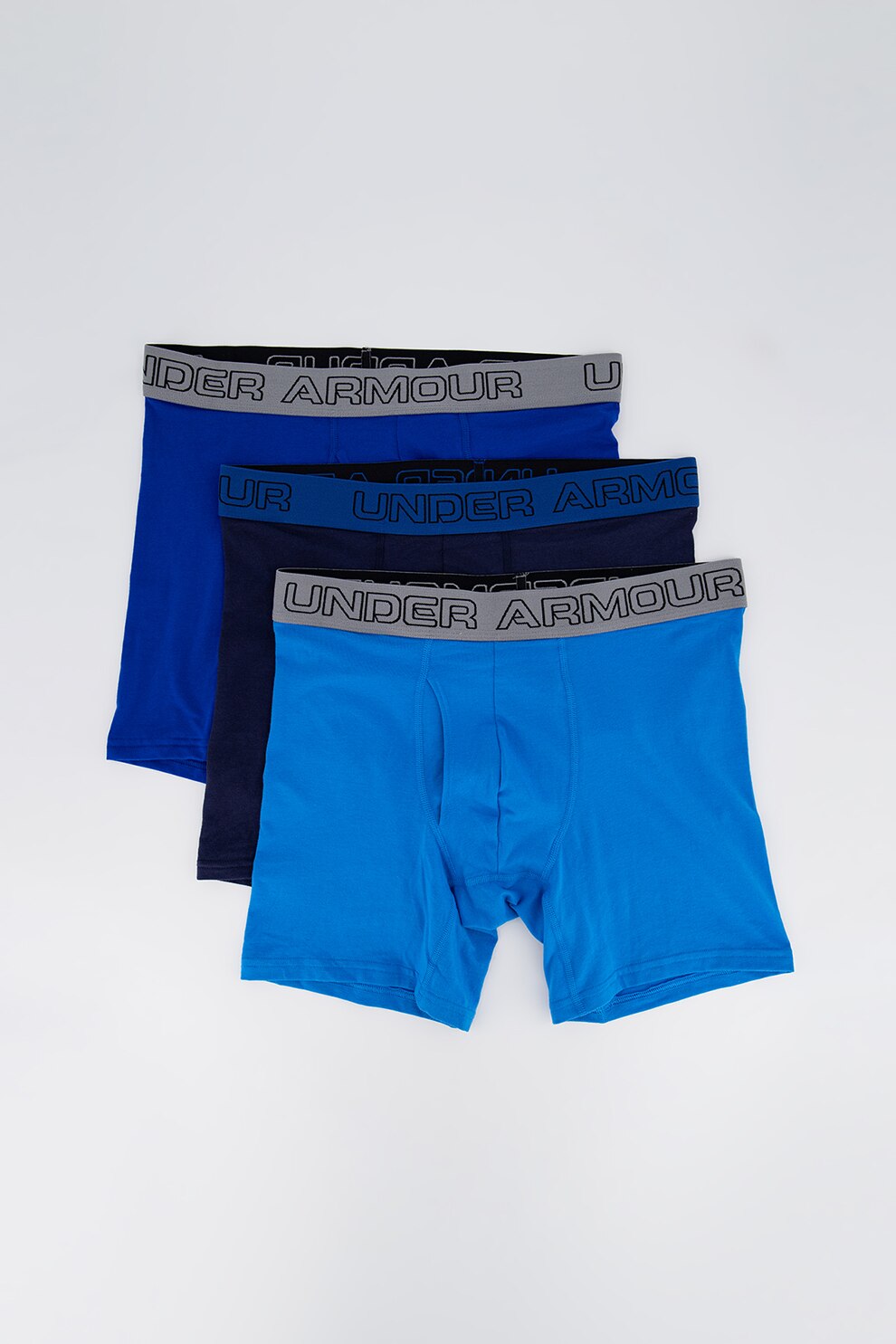 Under Armour, Боксерки с лого, 3 чифта, Син, L - eMAG.bg