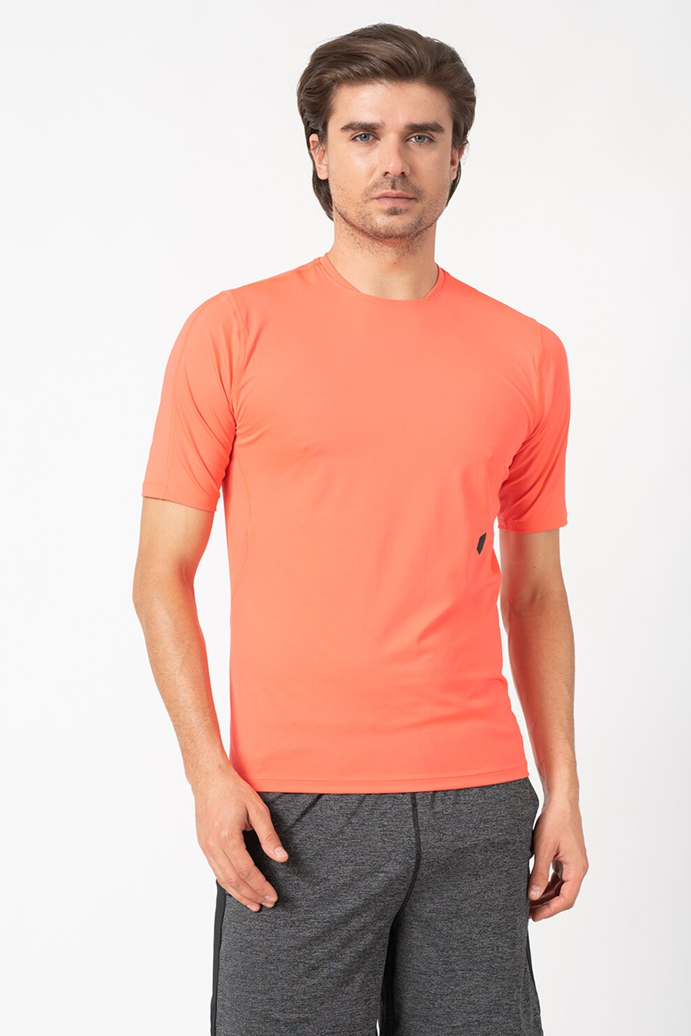 Under Armour, Tricou elastic, pentru alergare Rush, Corai, 2XL