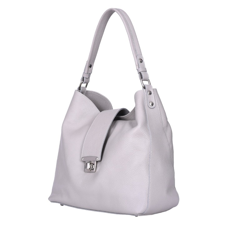 Loredana világosszürke természetes bőr táska