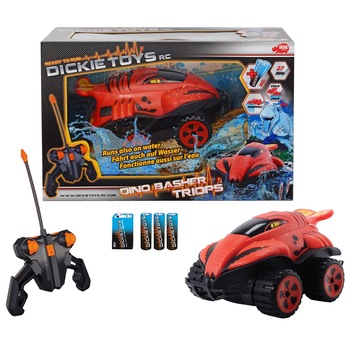 Masinuta cu telecomanda amfibie Dickie Toys Dino Basher Triops, 1:24 Masinuta cu telecomanda amfibie Dickie Toys Dino Basher Triops, 1:24