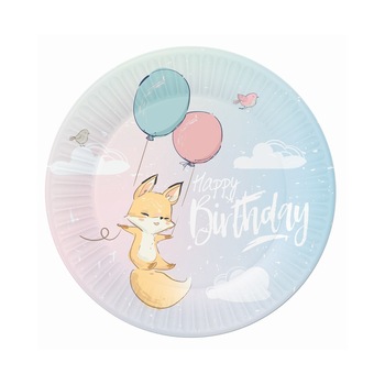 Set 6 farfurii din carton, Happy Birthday, Deco, Multicolor, 23cm Set 6 farfurii din carton, Happy Birthday, Deco, Multicolor, 23cm