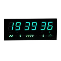 ceas de perete elsales els-3615lv cu led verde  afisare temperatura  data  alarma  format ora 1224  negru imagen 24_0_
0