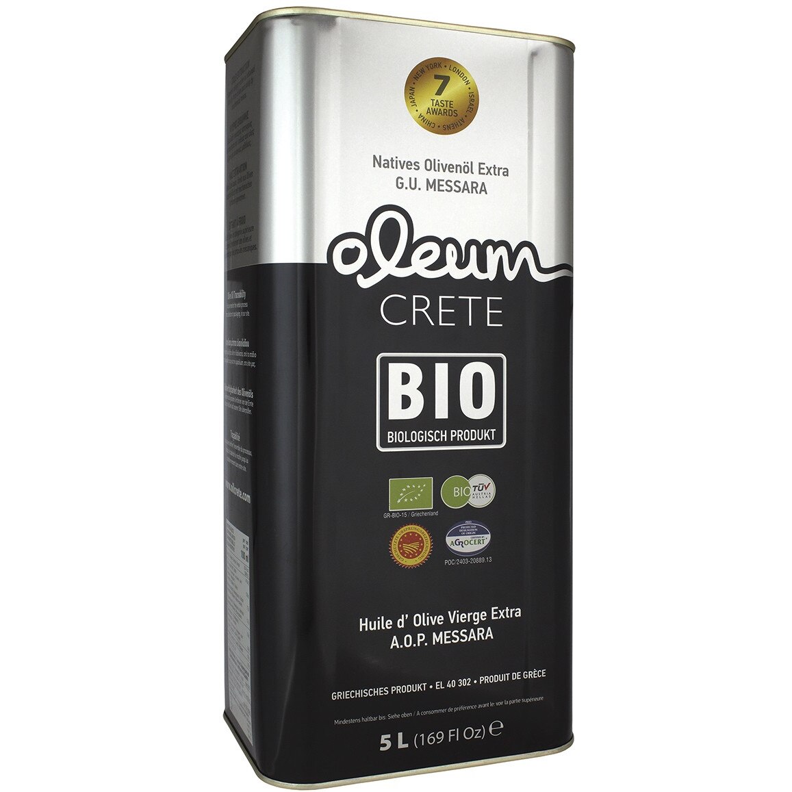 Ulei de masline extra virgin P.D.O Messara 5L Kidonakis Bio