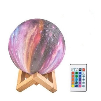 Lampa Luna , Galaxy, 3D , Disponibila in 16 culori si 5 moduri de iluminare + Stand Lemn, Functia Touch + Telecomanda , Incarcare USB Lampa Luna , Galaxy, 3D , Disponibila in 16 culori si 5 moduri de iluminare + Stand Lemn, Functia Touch + Telecomanda , Incarcare USB