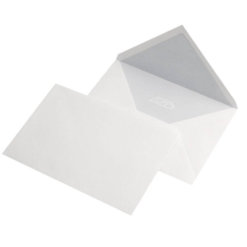 Set 100 plicuri C6, GPV, gumate albe, format 114 x 162 mm, 70 g/mp, clapeta V