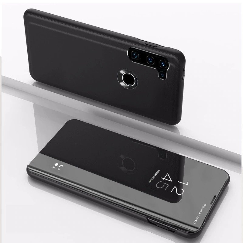Husa Carte Clear View pentru Motorola Moto G8 Power, Functie Stand, Negru 