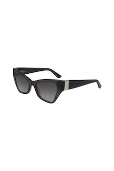 Karl Lagerfeld, Ochelari de soare cat-eye cu detaliu contrastant, Negru/Argintiu, 53-19-140 Standard Karl Lagerfeld, Ochelari de soare cat-eye cu detaliu contrastant, Negru/Argintiu, 53-19-140 Standard