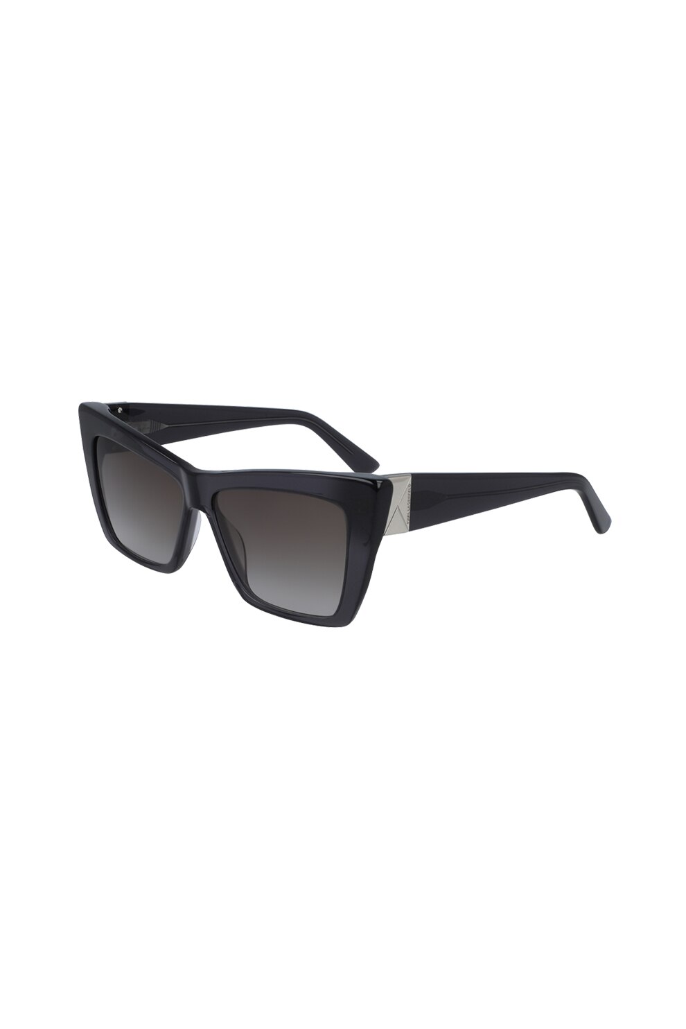 Karl Lagerfeld, Ochelari de soare cat-eye, Negru fad/Argintiu, 56-13-140 Standard