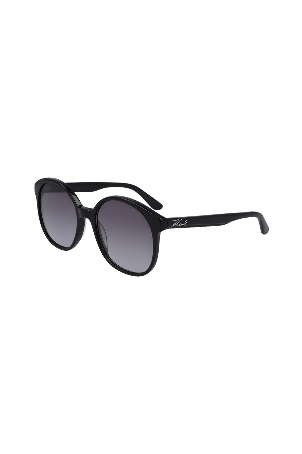Karl Lagerfeld, Ochelari de soare rotunzi cu lentile in degrade, Negru, 56-19-140 Standard