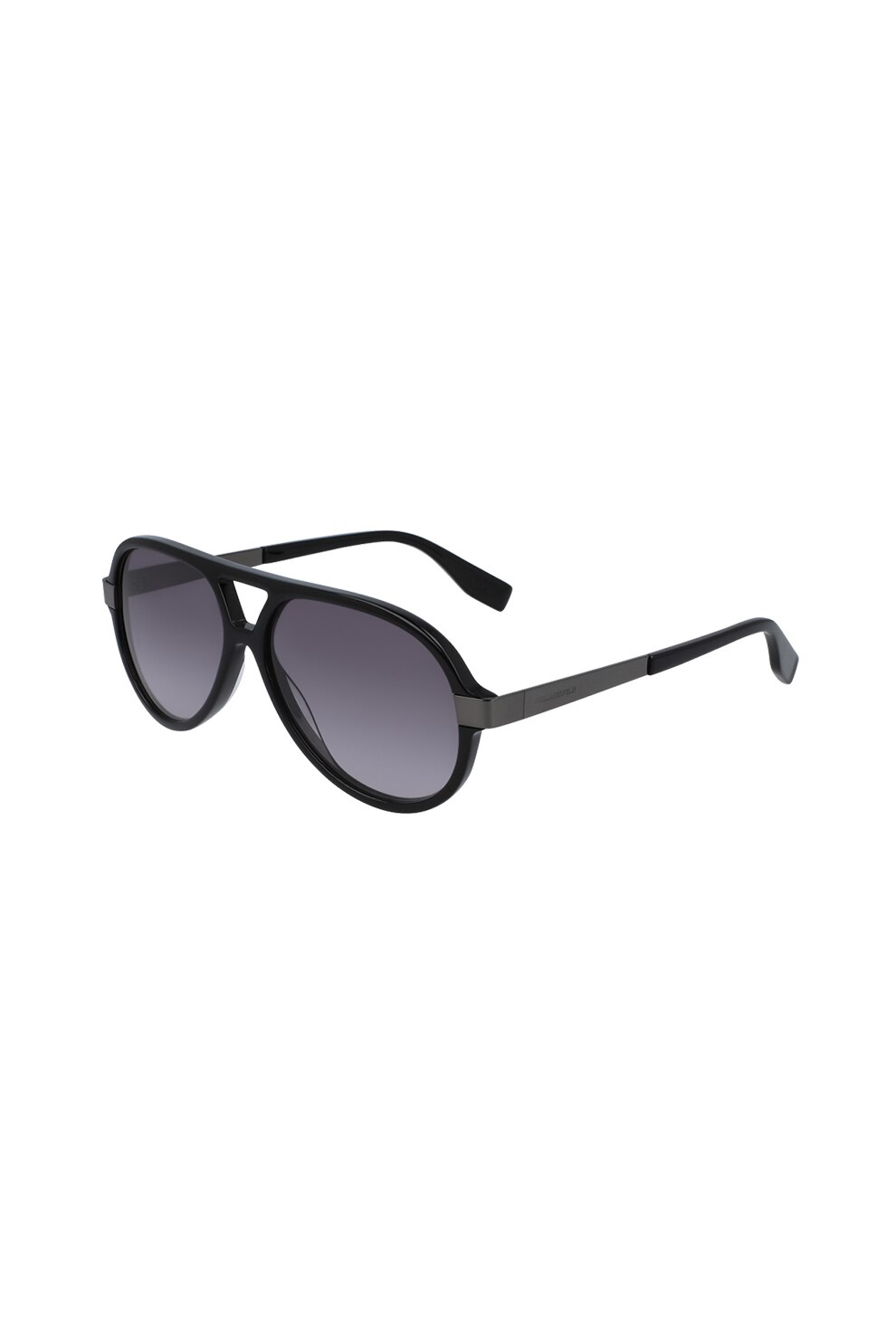 Karl Lagerfeld, Ochelari de soare aviator cu lentile in degrade, Negru, 59-14-140 Standard