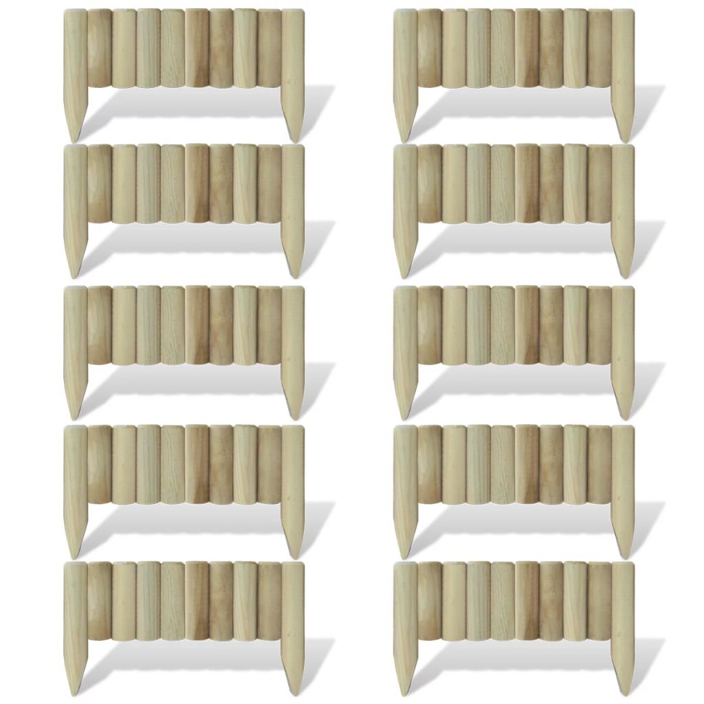 Gard vidaXL, Lemn, 60 cm (10 pcs), Maro