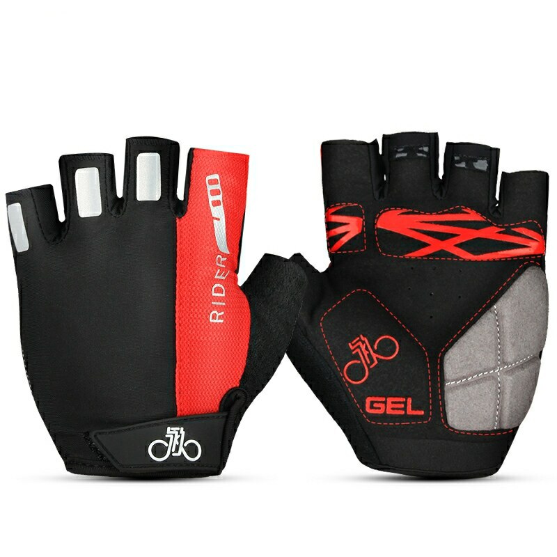 Manusi ciclism cu gel negru/rosu FOREVER - L