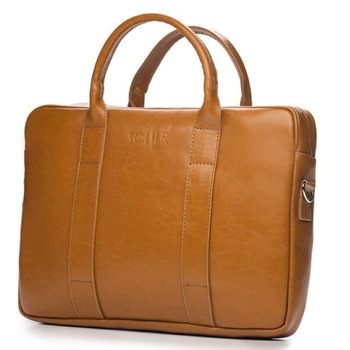 Geanta laptop SOLIER Edynburg din piele naturala maro camel Geanta laptop SOLIER Edynburg din piele naturala maro camel