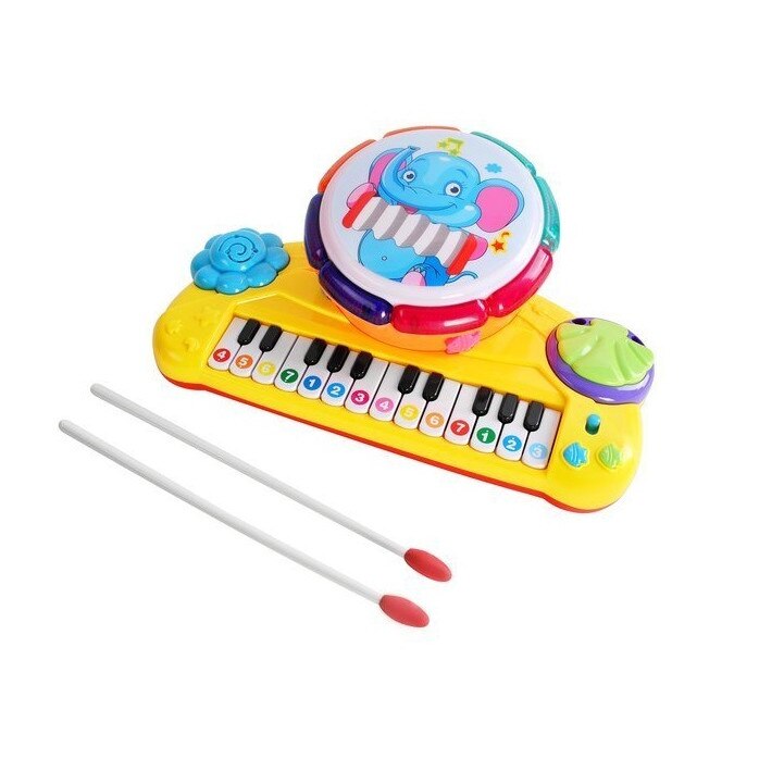 Jucarie muzicala, orga, tobe + 2 bete, 18 luni+ , Iso trade 14128