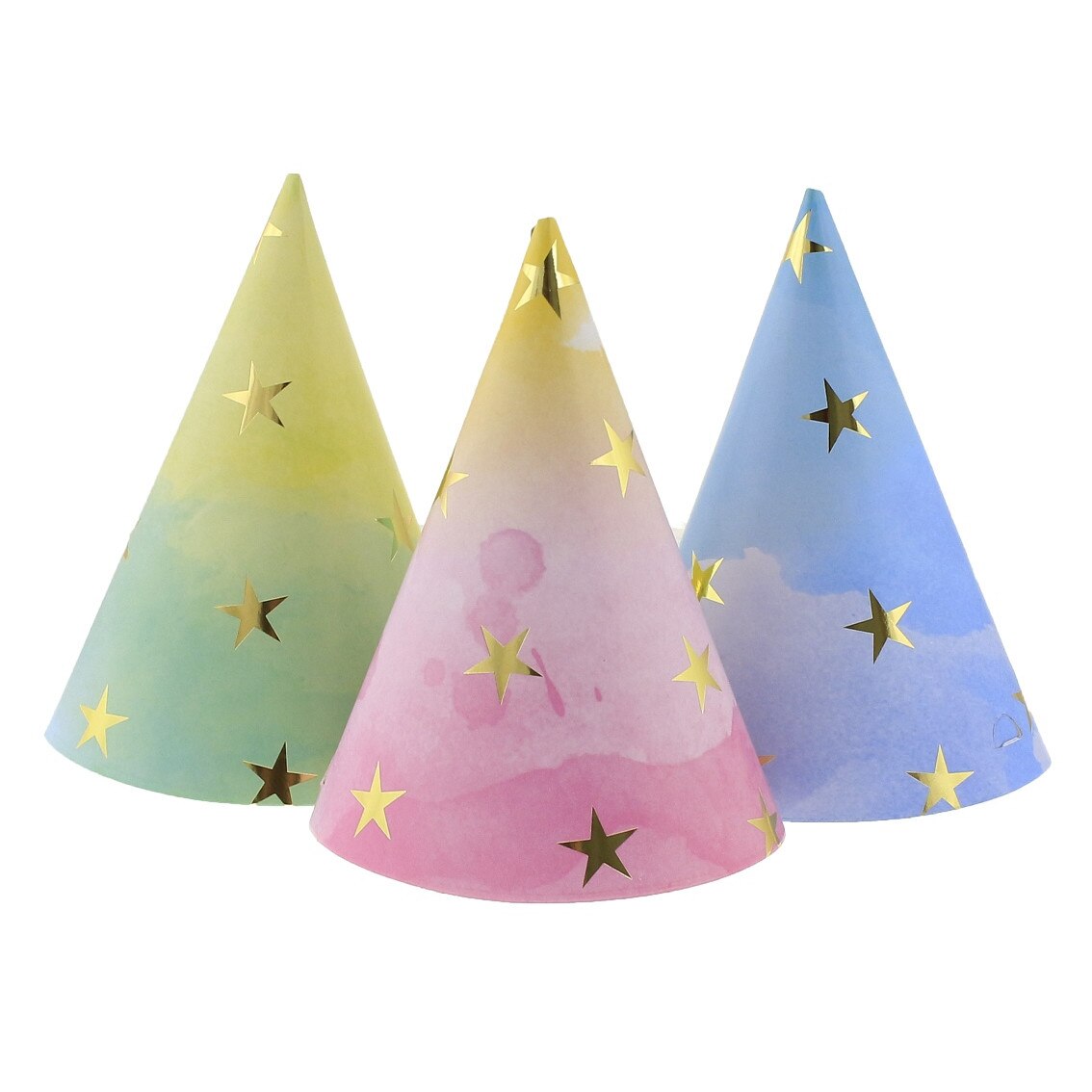 Set 6 coifuri party cu stelute aurii, Deco, Multicolor, 16cm