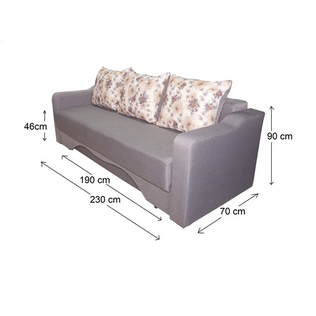 Canapea extensibila Nefmob Amias 230x70x90 cm , culoare Gri