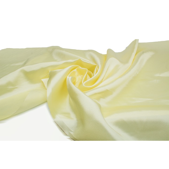 Satin fara adaugat elastan, Satinat neted cu stralucire, Citric 50 cm x 150 cm