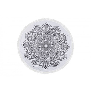 Prosop plaja rotund bumbac 100% cu franjuri, diametru 150 cm, Fouta Indian Sun Prosop plaja rotund bumbac 100% cu franjuri, diametru 150 cm, Fouta Indian Sun