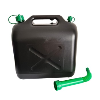 Canistra Combustibil din Plastic 20 Litri cu aerisire si palnie, neagra Canistra Combustibil din Plastic 20 Litri cu aerisire si palnie, neagra