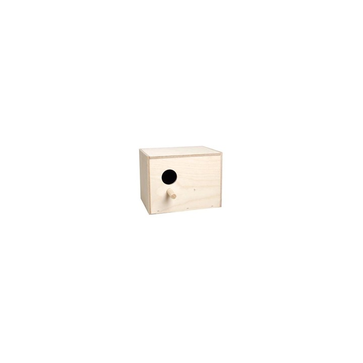 Дървено гнездо All4pet Shop, За папагали, Хоризонтално, 25X15X15CM